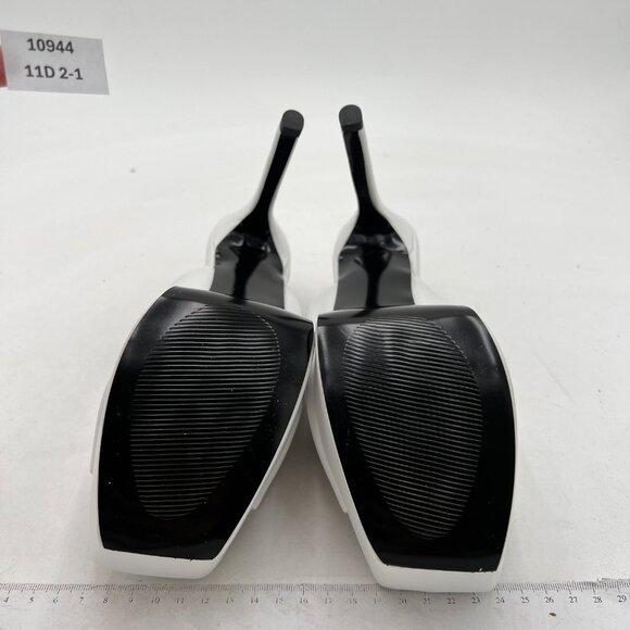 FYS White Chunky High Heel Platform Mules Open Toe Dress Sandals Office Shoes - Picture 7 of 8